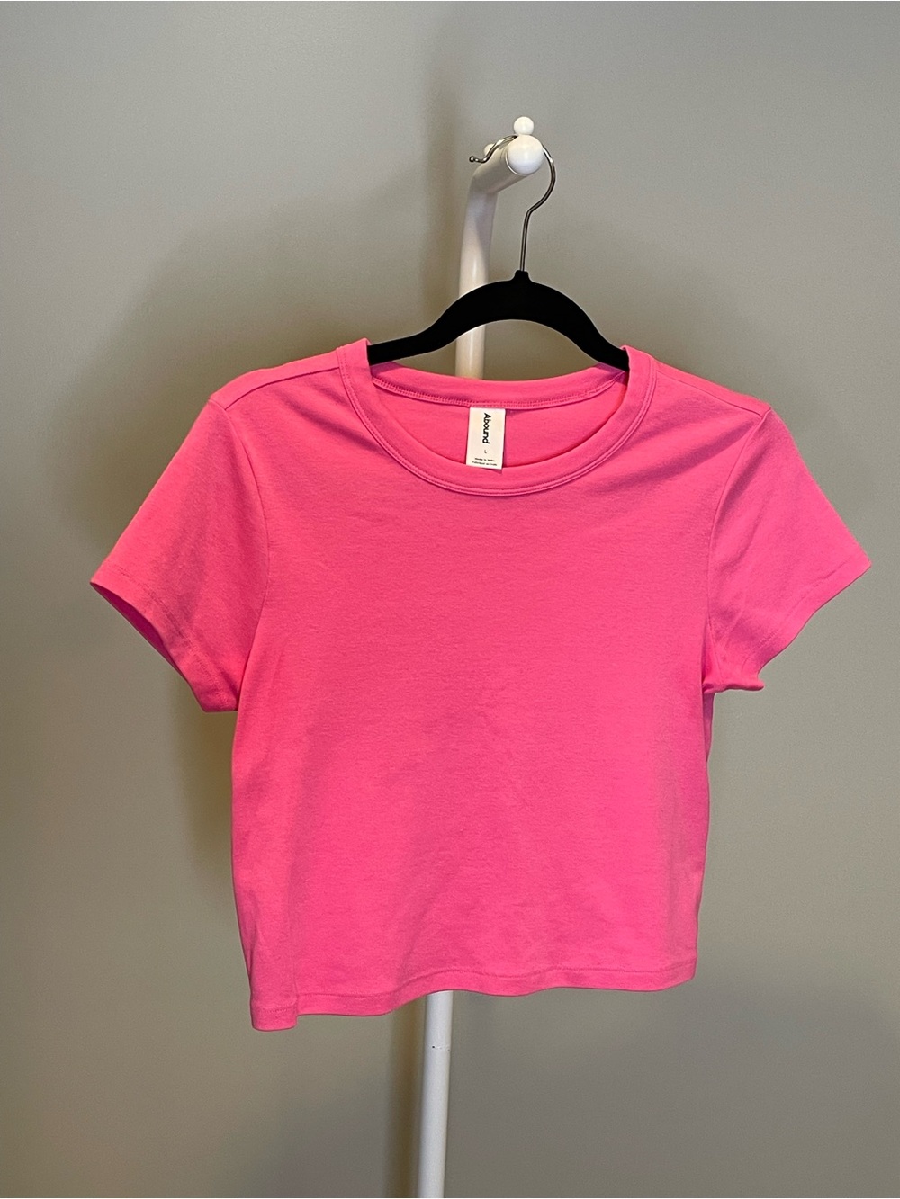 Abound Hot Pink Crewneck Crop Top